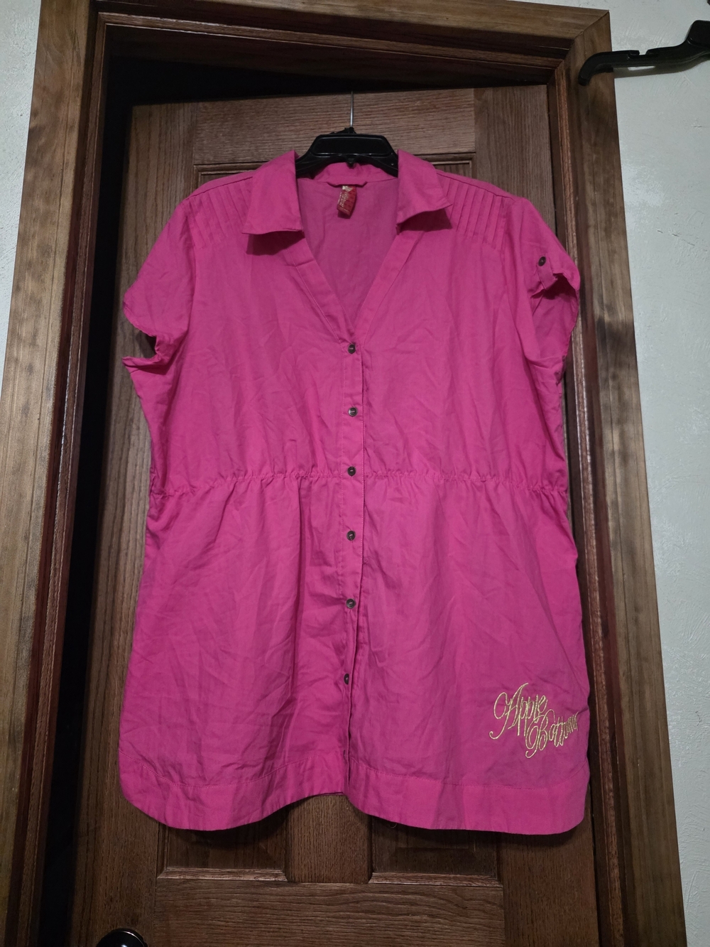 Apple Bottoms Vintage Y2k Pintuck Mini Tie Waist Button Up Dress or Blouse